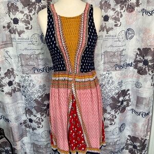 Patrons of Peace Boho Patchwork Sleeveless Midi Sundress